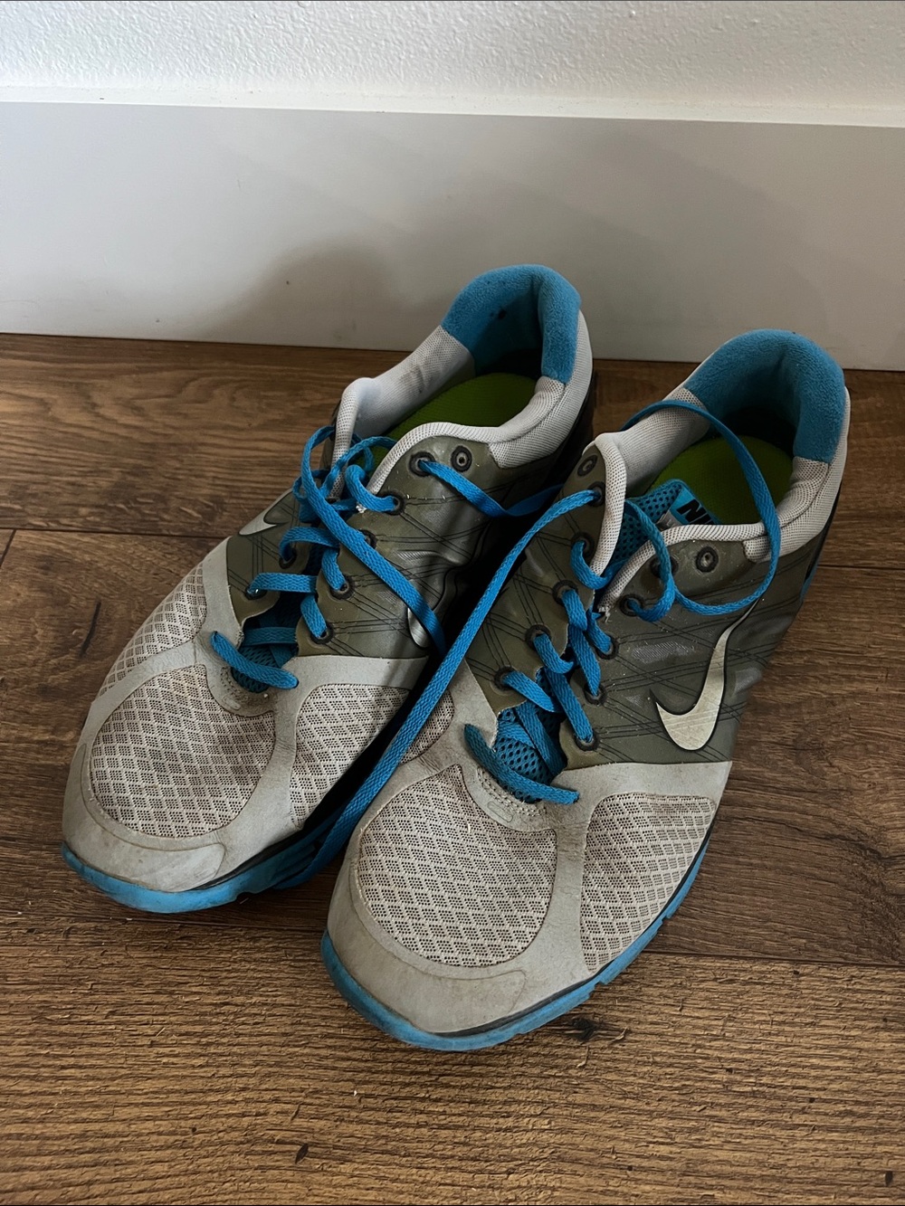 Nike Men’s Gray and Blue Athletic Running Shoes